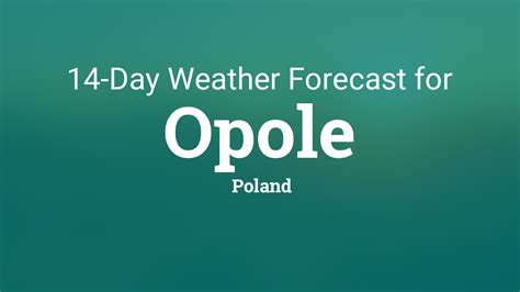 pogoda popielów|Weather Today for Popielów, Opole, Poland 